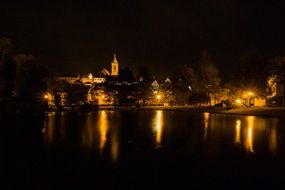 pfullendorf city night photograph in yellow lights