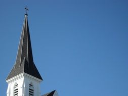 steeple of the church in New England