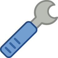 Picture of grey and blue wrench