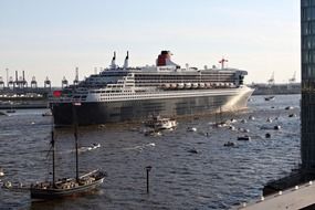 Queen Mary - transatlantic liner on the water