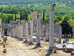 Ancient ruins of marble columns