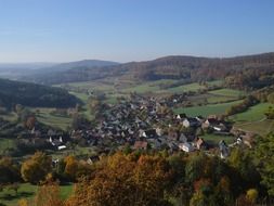 panoramic view of a picturesque village in the mountains of germany