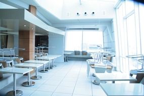white interior in a cafe