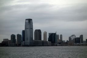 manhattan on a background of grey sky