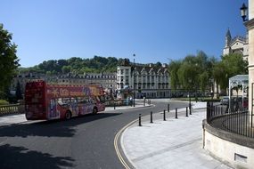 tour bus in city centre