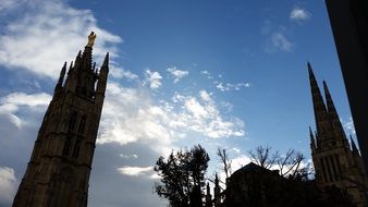 cathedral at dusk, france, bordeaux