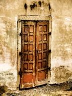 wooden door to the church