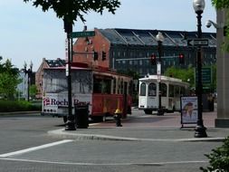 trolley at the bus stop