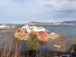 beautiful houses on a small island