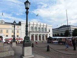 street lamp near the market in sweden