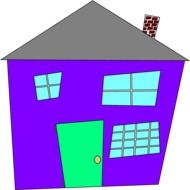 drawing of a purple house