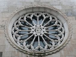 window with a pattern in the church