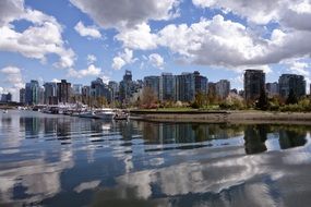 Big clouds over Vancouver city in Canada