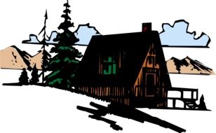 mountain house drawing