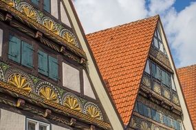 colorful vintage wooden buildings in Germany