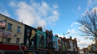 colorful graffiti on houses in Camden Town