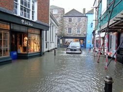 flooded street of fowey