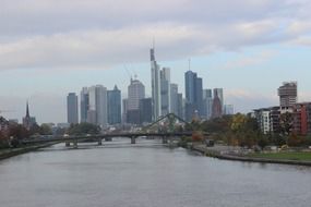 Cityscape of Frankfurt on the horizon