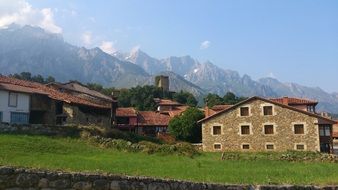 village on a hill in the countryside