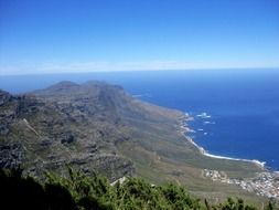 aerial view of the mountain on a coast