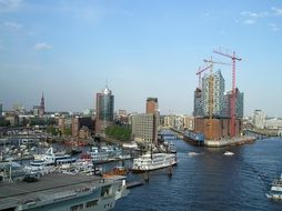 cityscape of Elbe Philharmonic Hall in the port of Hamburg