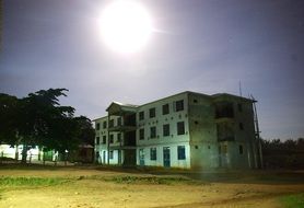 residential building in the light of the moon