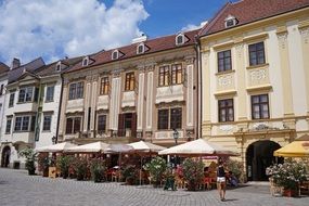 the main square of Sopron, Hungary