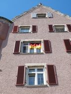 window with German flags