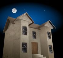house night vector art drawing