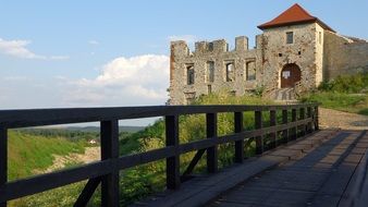 castle ruins near green field in poland