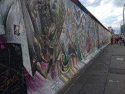 Berlin wall with graffiti