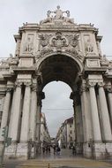 Arc de Triomphe on the Rua Augusta is a historic site in Lisbon, Portugal