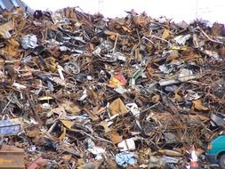 mountains of garbage in a landfill in canada