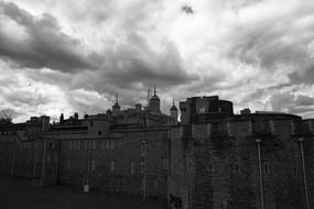 tower of London on the grey sky