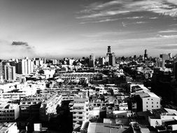 black and white panorama of the city of Kaohsiung