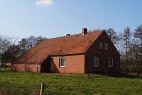 rural old brick house in east frisia