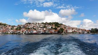 view from the lake to the city Ohrid