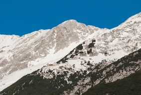 snow on the alpine mountains