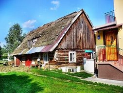 house with straw covered roof