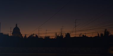 landscape of St. Petersburg at dusk