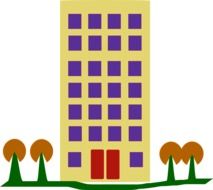 Clipart of building and trees