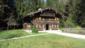 wooden alpine building, austria, salzburg