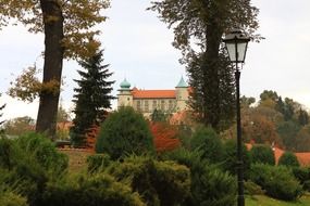 castle in autumn park in Poland