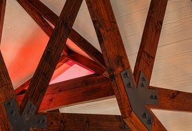 wooden boards on the roof