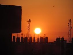 sunrise over an egyptian building