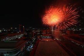 firework in bangkok at night