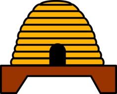 yellow beehive as a graphic image