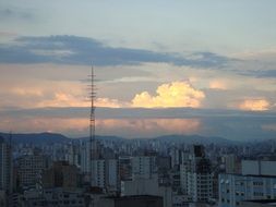 evening over the city of sao paulo