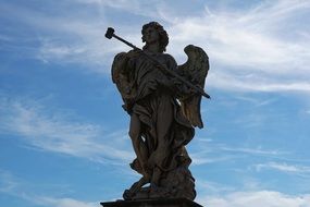 angel, statue at sky, Italy, rome