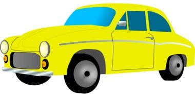 yellow car taxi drawing